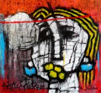 A. S. Rind, Untitled, 36 x 36 Inch, Acrylic on Canvas, Figurative Painting, AC-ASR-031(EXB-17)